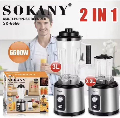 SOKANY High-Speed Commercial Blender – Heavy-Duty 2L Smoothie & Juicer Machine