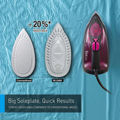 Silver Love Electric Steam Iron - Non-stick Soleplate & Adjustable Temperature